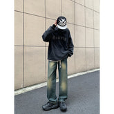 Hearujoy Vintage Blue Jean Pants Men Hip Hop Denim Trousers Male Streetwear Fashion Elastic Waist Autumn Retro Casual Straight Jeans